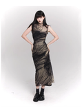 New Simple High Neck & Low Neckline Design Sleeveless Tank Top Dress HZ1024