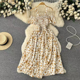 Retro Design Chic Spaghetti Strap Floral Dress HZ1024