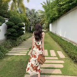 New Fashion Floral Design A-Line Spaghetti Strap Dress HZ1024