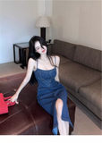 Fashion Sexy Design Slim Denim Spaghetti Strap Dress HZ1024