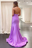 Lilac Trumpet Cross Front Long Formal Dress HZ1024