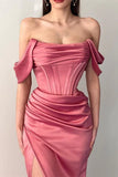 NEW ARRIVAL OFF-THE-SHOULDER MERMAID EVENING PARTY GOWNS LONG SLIT HZ1024