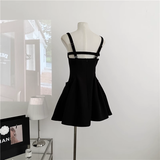 New Simple Square Collar Design A-line Sleeveless Spaghetti Strap Dress HZ1024