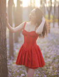 Vintage Sweetheart Ruffled Hem Design Summer Party Dress Homecoming Dress HZ1024