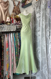 Gorgeous Light Green Cowl Neck Elegant Mermaid Long Evening Dress Prom Dresses HZ1024