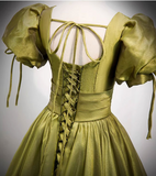 Green V-Neck Long Prom Dresses, A-Line Evening Dresses HZ1024