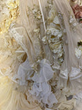 Vintage Applique Ruffles Strapless Sweet 16 Quinceanera A-Line Evening Dress Ball Gown HZ1024