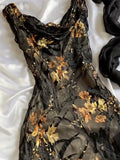 Vintage Applique Chiffon Prom Dress Sheath Evening Dress Long Formal Dress HZ1024