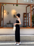 Elegant Fashion Black Sleeveless Spaghetti Strap Dress HZ1024