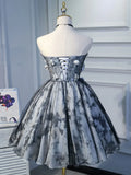 Black Short Prom Dresses, Black Cute Puffy Homecoming Dresses HZ1024