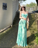 New Simple Fashion Holiday Style Mesh Spaghetti Strap Dress HZ1024