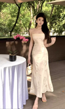 New Elegant Embroidery Design Spaghetti Strap Dress HZ1024