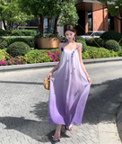 New Fashion Gradient Pink Design Beach Holiday A-line Spaghetti Strap Dress HZ1024