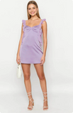 Vintage Lilac Sheath Homecoming Dress Satin Ruffles Party Dress Short Cocktail Dress HZ1024
