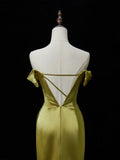 Elegant Satin Mermaid Evening Gown Strapless 3D Flowers Party Dress Long Formal Dress HZ1024
