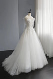 A-Line Tulle Lace Long Prom Dresses, Evening Party Dresses HZ1024