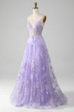 A-Line Sequins Prom Dress with Embroidery HZ1024