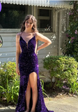 Deep V Neck Mermaid Backless Prom Dresses, Open Back Mermaid Formal Evening Dresses HZ1024