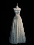 Beautiful A line Sage Green Long Tulle Prom Dress HZ1024