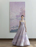 Special Purple A-Line Spaghetti Strap Long Prom Dresses HZ1024