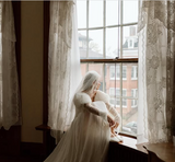 Elegant Square Neck Flying Sleeves Trailing Wedding Dress HZ1024
