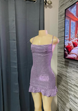 Sparkling Purple Strap Short Homecoming Dress HZ1024