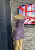 Sparkling Purple Strap Short Homecoming Dress HZ1024