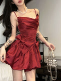Beautiful Red Spaghetti Strap Bow Short Birthday Party Dress Homecoming Dress HZ1024