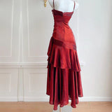 Wine Red Straps Mermaid Long Party Dress, Wine Red Evening Dress Formal Dress HZ1024