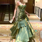 Wine Red Straps Mermaid Long Party Dress, Wine Red Evening Dress Formal Dress HZ1024