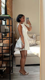 Chic White A-Line Round-neck Party Dress Homecoming Dress Cocktail Dress HZ1024
