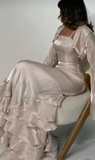 Vintage Pleated Ruffle Floor Length Ball Gown HZ1024