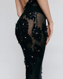 Sexy Black Mermaid Backless Strap Long Ball Gown Evening Dress HZ1024
