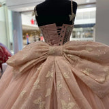Sweet Pink Bow Tulle Butterfly A-Line Tutu Prom Dress Evening Gown HZ1024