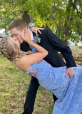 Shiny Blue One Shoulder Sequined Long Prom Dress Evening Dress HZ1024