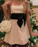 Vintage Ivory Embroidery Strapless A-Line Short Party Dress Cocktail Dress Homecoming Dress HZ1024