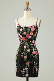 Charming Appliques Spaghetti Straps Bodycon Design A-line Homecoming Dress HZ1024