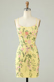 Charming Appliques Spaghetti Straps Bodycon Design A-line Homecoming Dress HZ1024