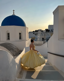 Chic A-Line Strapless Evening Gown Irregular Hem Party Dress Long Formal Dress HZ1024