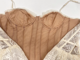 Vintage White Lace Embroidery Spaghetti Strap Design A-line Party Dress Homecoming Dress HZ1024