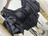 Vintage Black Mermaid Long Sleeve Ruffle Graduation Gown Evening Dress HZ1024