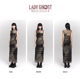 New Simple High Neck & Low Neckline Design Sleeveless Tank Top Dress HZ1024