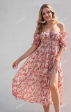 Retro Design Chic Spaghetti Strap Floral Dress HZ1024