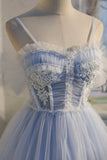 Cute Spaghetti Strap Lace Short Party Dresses, A-Line Evening Dresses HZ1024