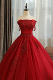Burgundy Lace Long Formal Evening Dress, A-Line Lace Ball Gown HZ1024