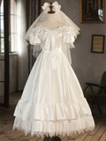 White Satin Lace Short Prom Dress, Off Shoulder Evening Dress, Wedding Dress HZ1024